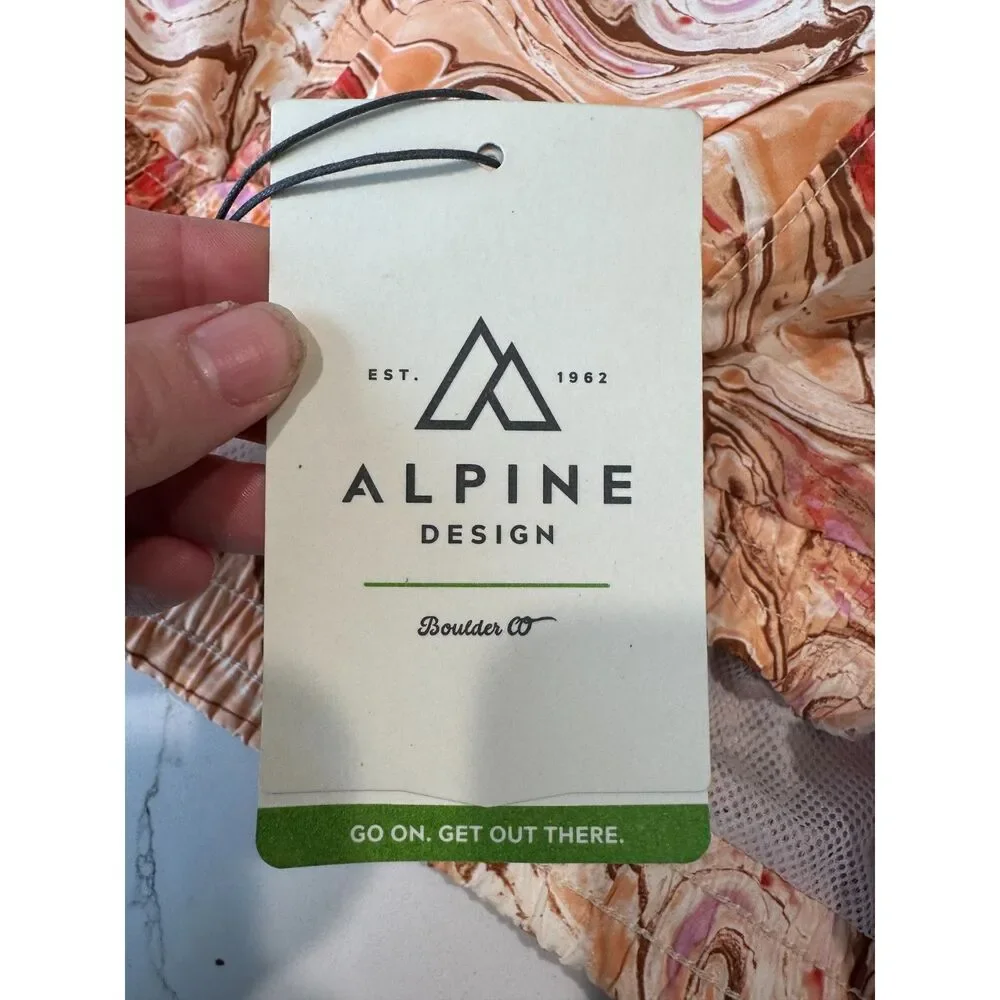 NWT Alpine Design Woven Shortie Multi Marbling Print Size Medium